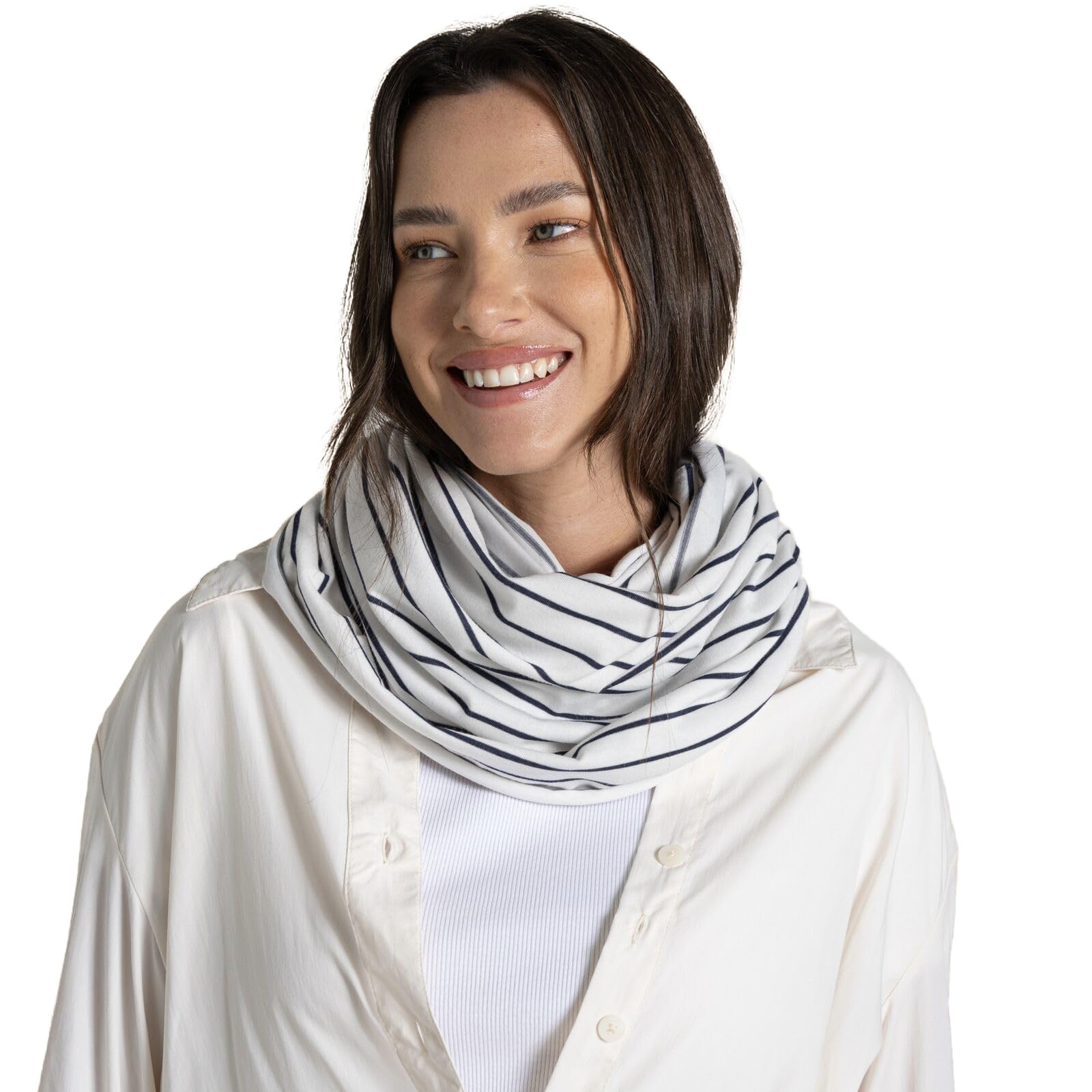 Craghoppers Men's Blue Navy Unisex Adult Infinity Ii Striped Nosilife Scarf (One Size) (Blue Navy)