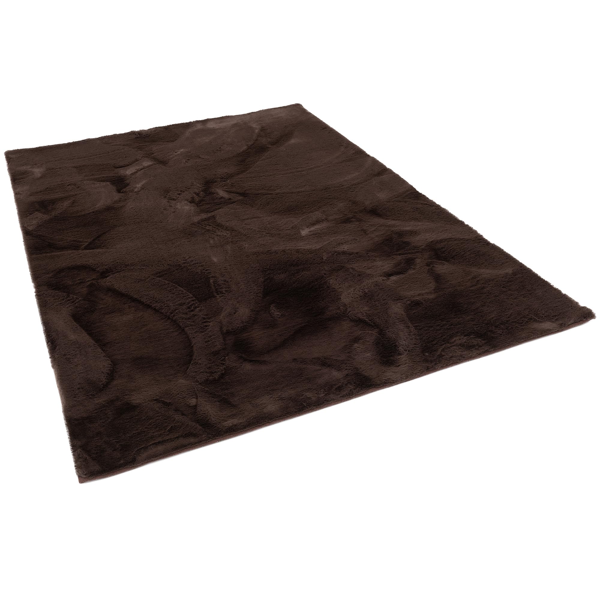 Pergamon Luxus Super Soft Kunst Fellteppich Plush Schoko in 7 Größen