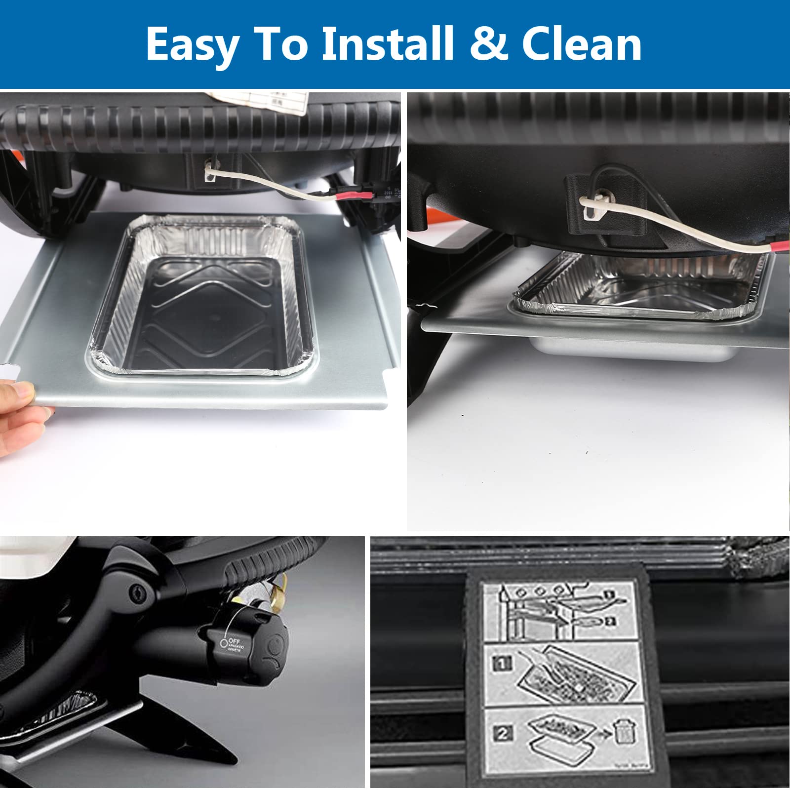 Uniflasy 80580 Catch Pan for Weber Q200 Q300 Q220 Q240 Q2000 Q2200 Q320 Grill, Drip Tray for Weber Q200/Q300 Series Grill with 6415 Aluminum Liner Replacement for Weber 41877, 15 Pack