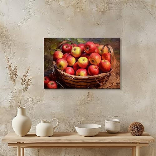 Miniatura 4 de Retro Kitchen room decor Fresh Apple Fruit aesthetic poster print artwork wall sticker for living rooms bedrooms and home decor24x36inch Framed