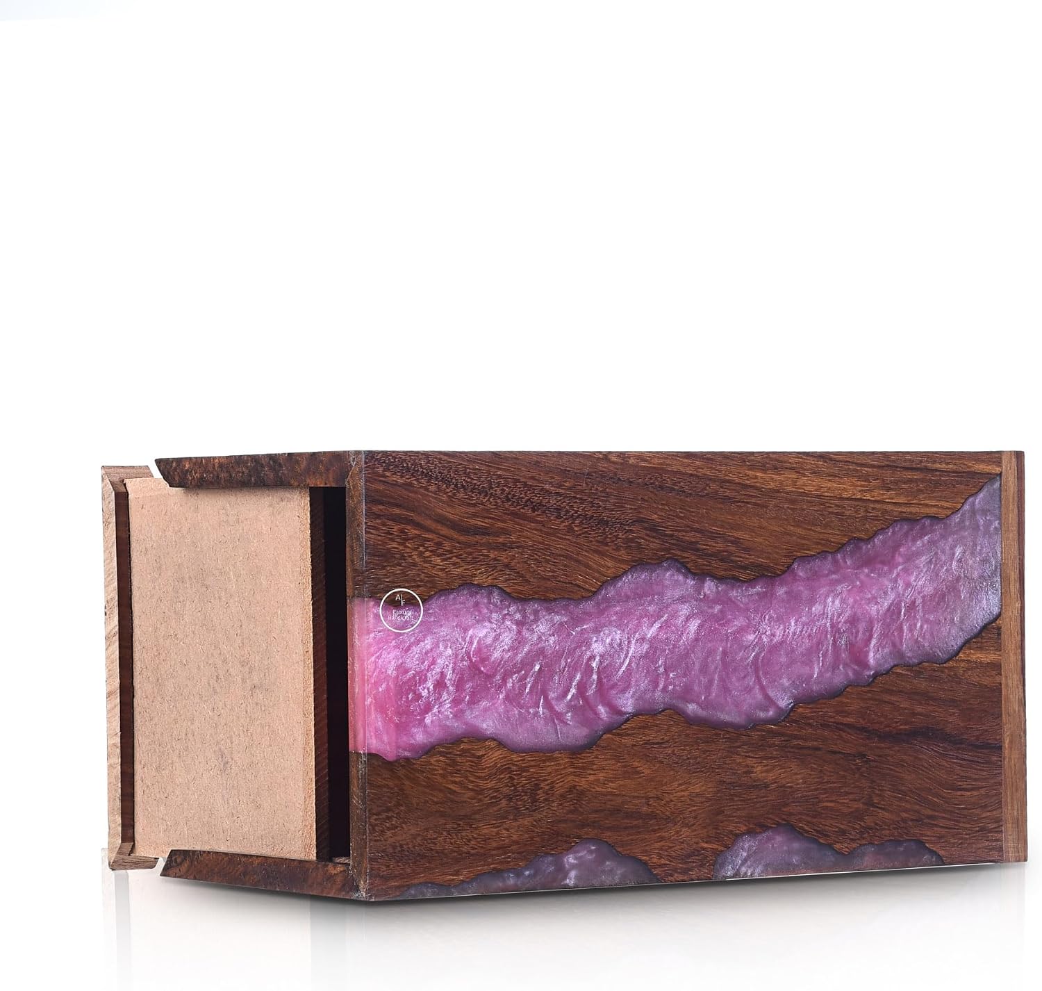 Handmade Pink Urn Epoxy & Wood Mix for Human Ashes, Adult Size Cremation Urn, Expensive Funeral Urn Handcrafted Decorable Collectible Ideal for Gift 220 cu inch, Standard, Blue image 3