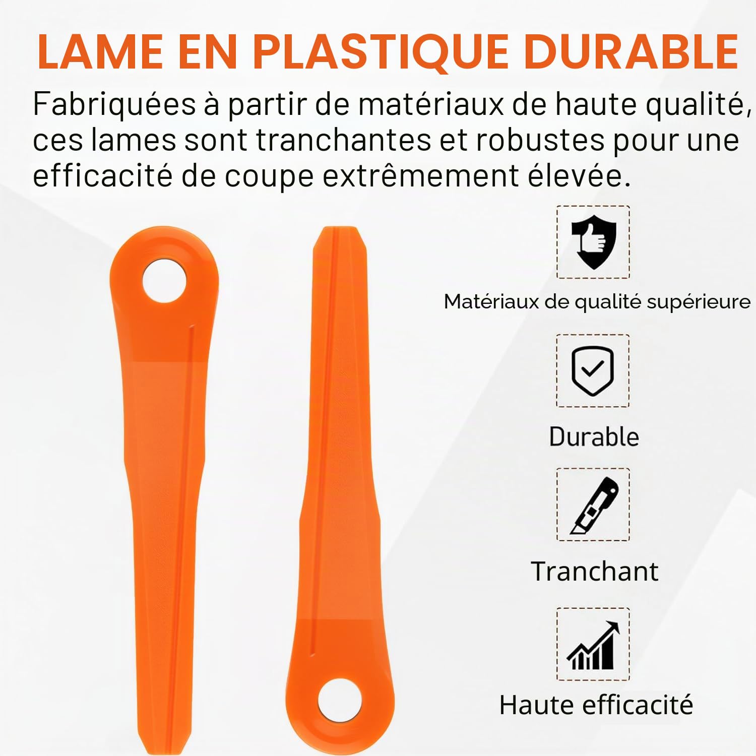 Lot de 40 lames en plastique 4002 007 1000 pour Stihl PolyCut 6-2, 6-3, 7-3, 28-2, 48-2, 27-3, 47-3, lames de rechange pour tondeuse Stihl PolyCut