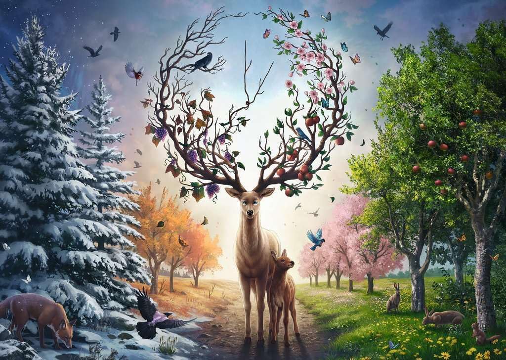 Ravensburger Magical Deer 1000 Piece Jigsaw Puzzle