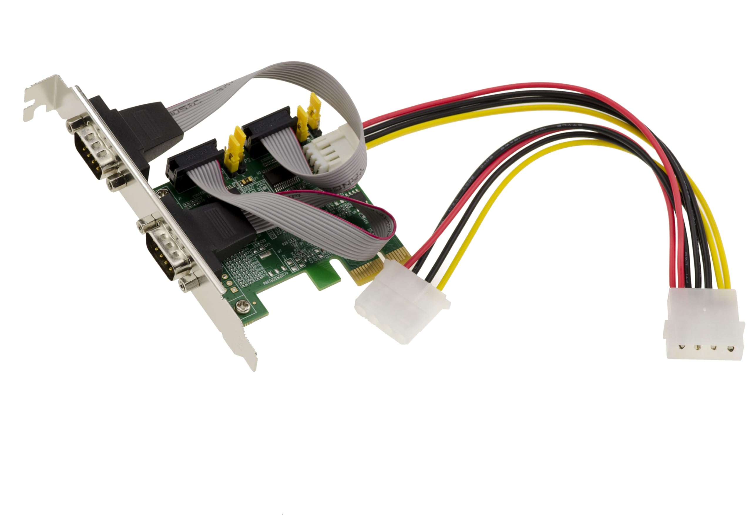 KALEA-INFORMATIQUE Tarjeta controladora PCIe Serial RS232 de 2 Puertos, con chipset POS Power on Serial 5V o 12V ASIX 99100, Soportes de Perfil bajo y Alto