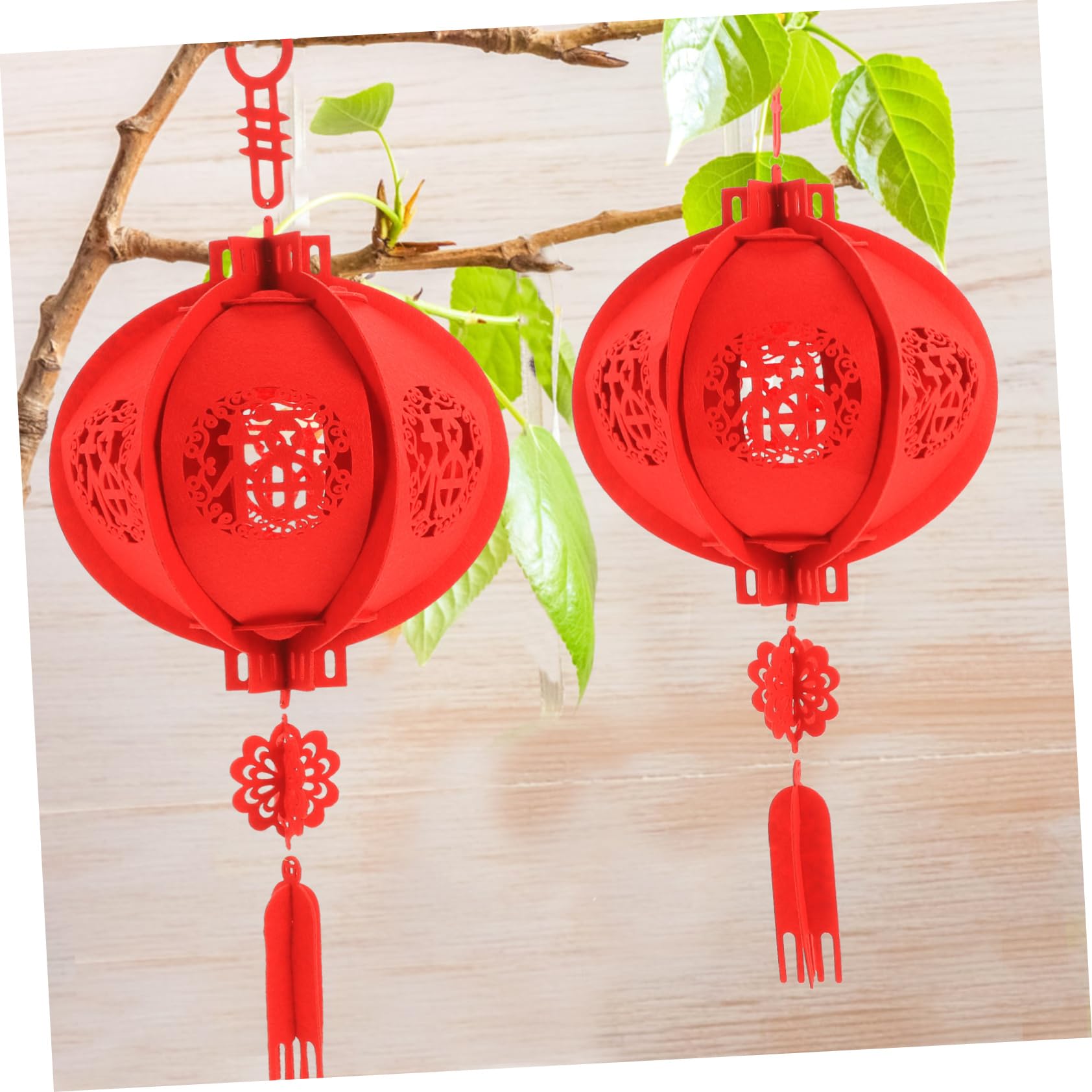 Zerodeko 4 Set Di Ornamenti Tradizionali in Feltro Decorati Per Capodanno 2 Pezzi * 4