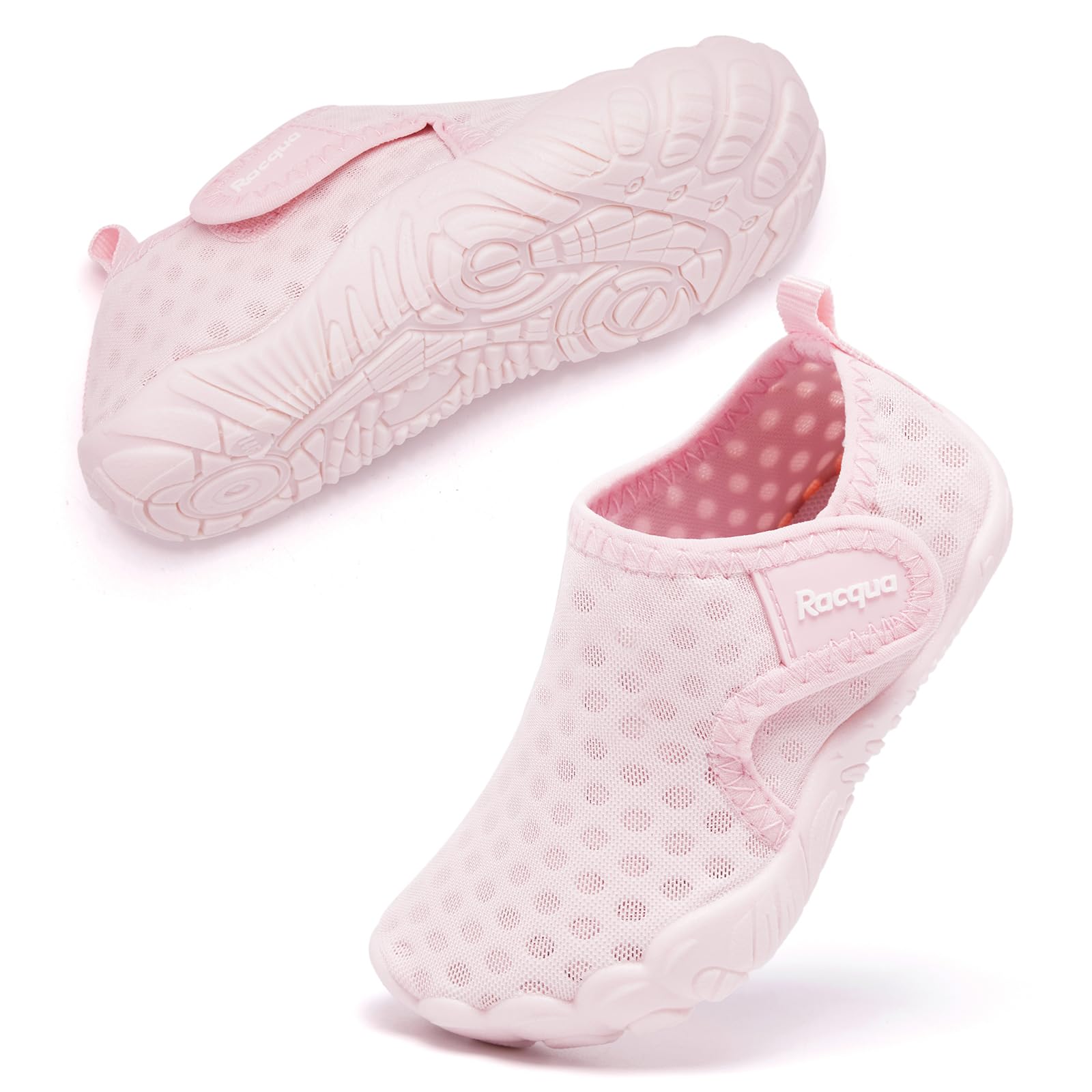 Racqua Baby Water Shoes Toddler Aqua Pool Shoes Beach Swim Sea Non-Slip Quick Dry Outdoor Lightweight Shoes Infants Girls Pink 12-18 Months