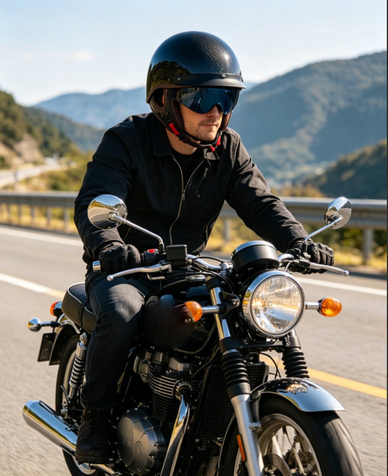 Mezzo Casco Moto Fibra Di Carbonio Retrò Approvato DOTECE Caschi Jet E Demi-Jet Con Visiera Caschi Cromwell Scooter Leggero Aperto Casco Per Adulti Unisex Elmetto Scodella