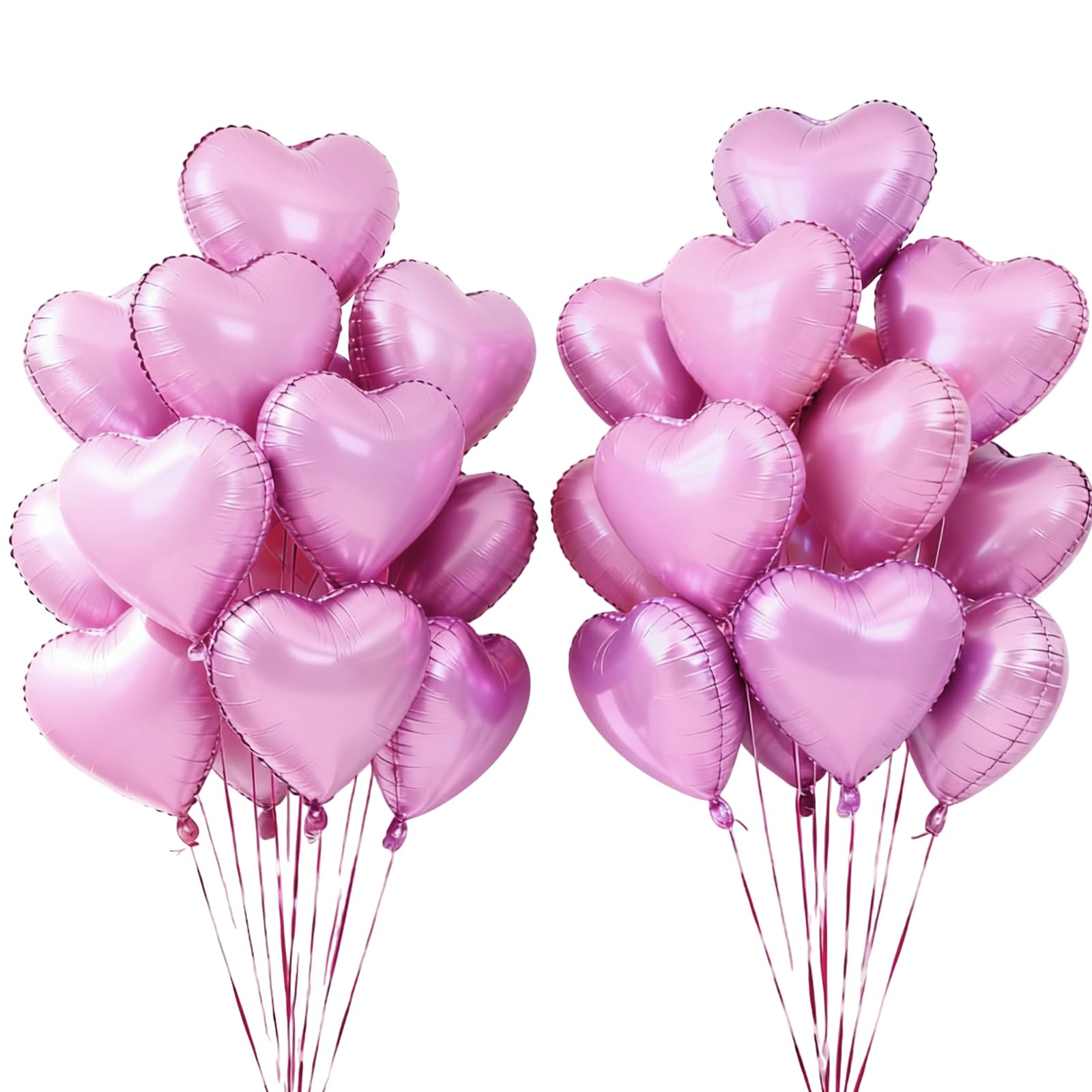 24 Pcs Heart Balloons 18 Inch, Heart Shaped, Foil Helium, Foil Helium Balloons, Suitable for Decorating Birthday Parties, Engagement Parties, Weddings, Valentine's Day and Other Festivals