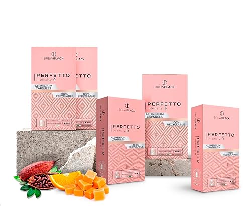 Miniatura 5 de BrewBlack Cápsulas de café Perfetto de aluminio  50 cápsulas de café 100% arábica tostado oscuro  Intensidad 912, compatible con Nespresso* Línea