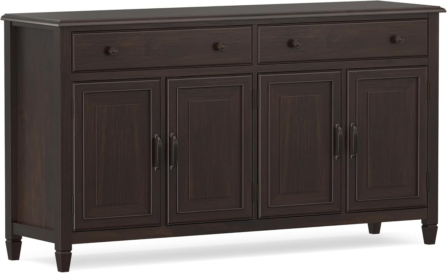 SIMPLIHOME Connaught 67" Sideboard Cabinet in Dark Chestnut Brown