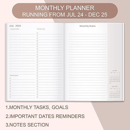 Miniatura 3 de Agenda mensual 2024-2025, calendario de 18 meses de julio de 2024 a diciembre de 2025, agenda mensual 2024-2025, fácil de organizar tu vida diaria,