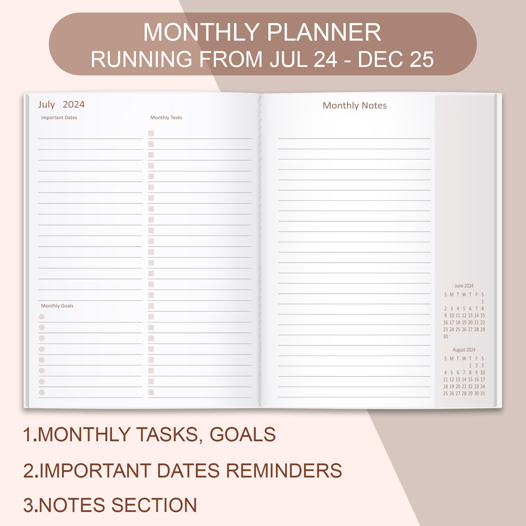 Snapklik.com : 2025 Monthly Planner - 13 Months Calendar From December ...
