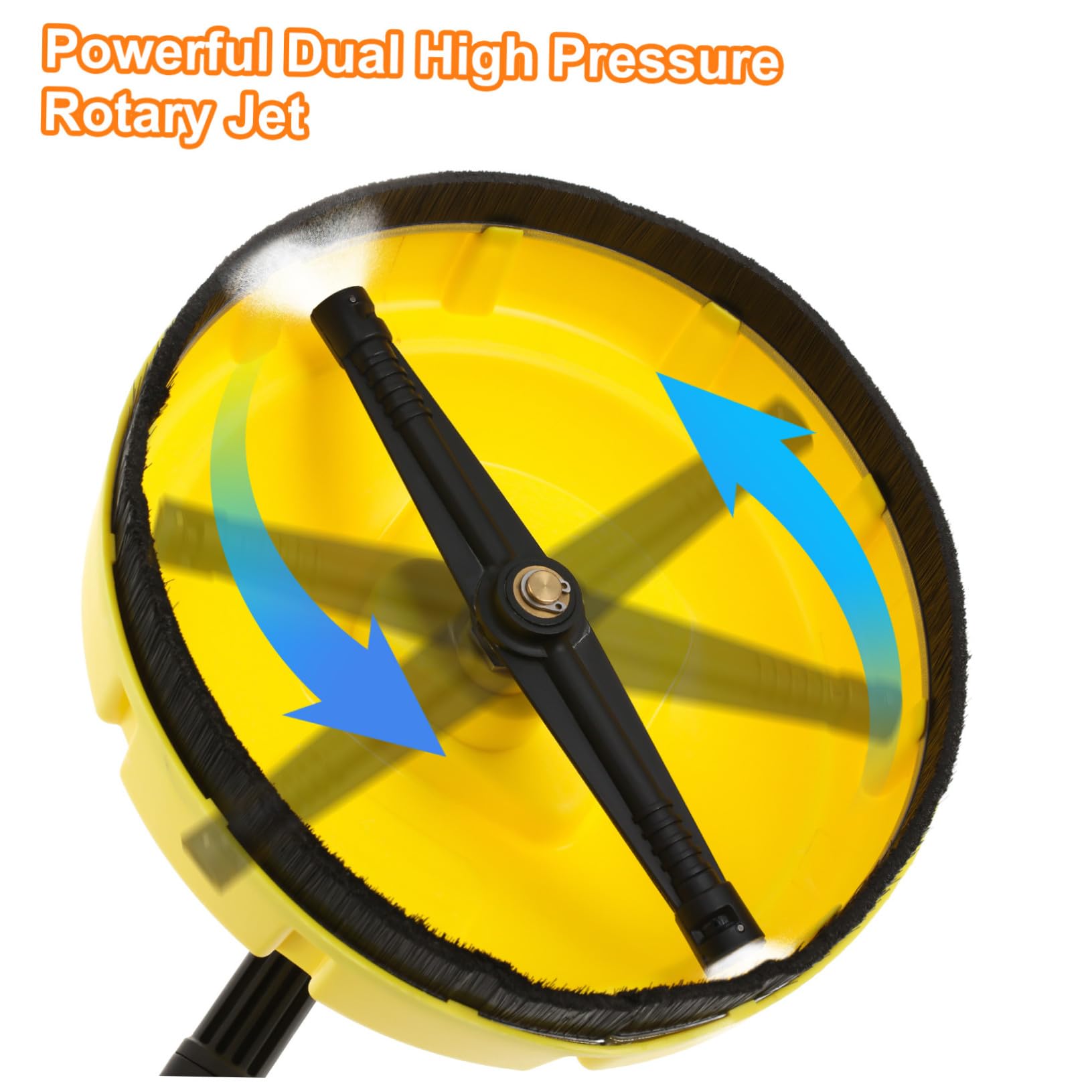 Hemobllo Lavadora Coches con Cepillo Hidrolavadora de Alta Presión Limpiador Superficies Presión con Mango Ergonómico para Patios Garajes y Vehículos Accesorio Rotativo Potente para