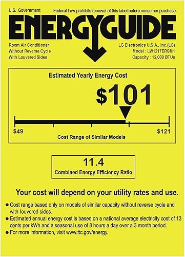 Vista 91 de LG Aire acondicionado de ventana de 10000 BTU [2023] Control remoto con aplicación WiFi, filtro ultra silencioso, lavable, enfría 450 pies cuadrados
