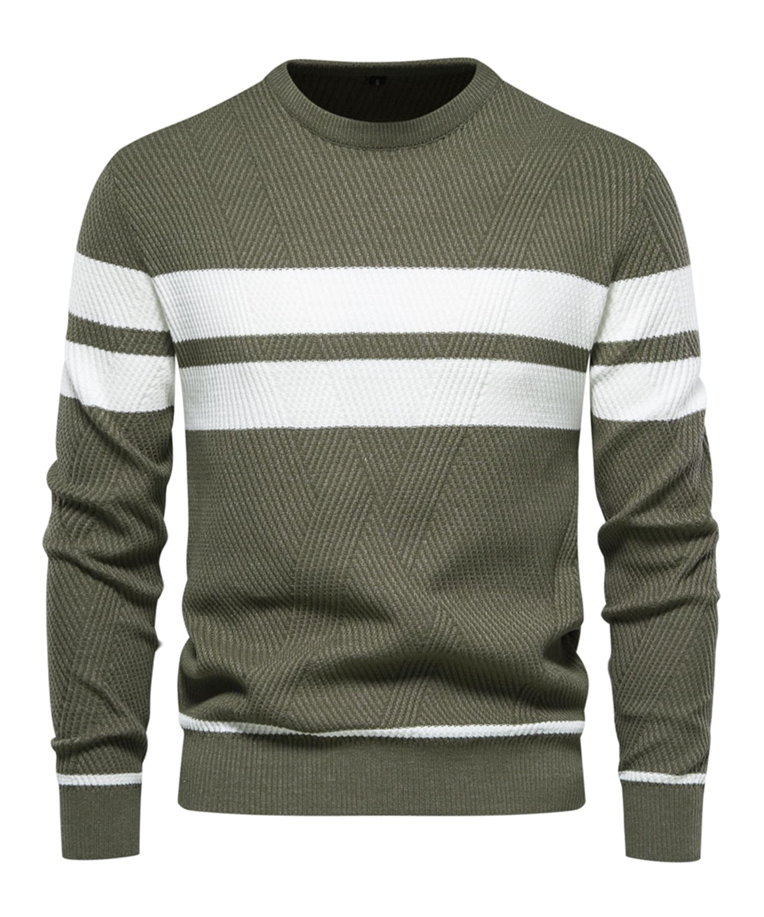 Pullover uni chaud manches longues et col rond style classique slim - 5