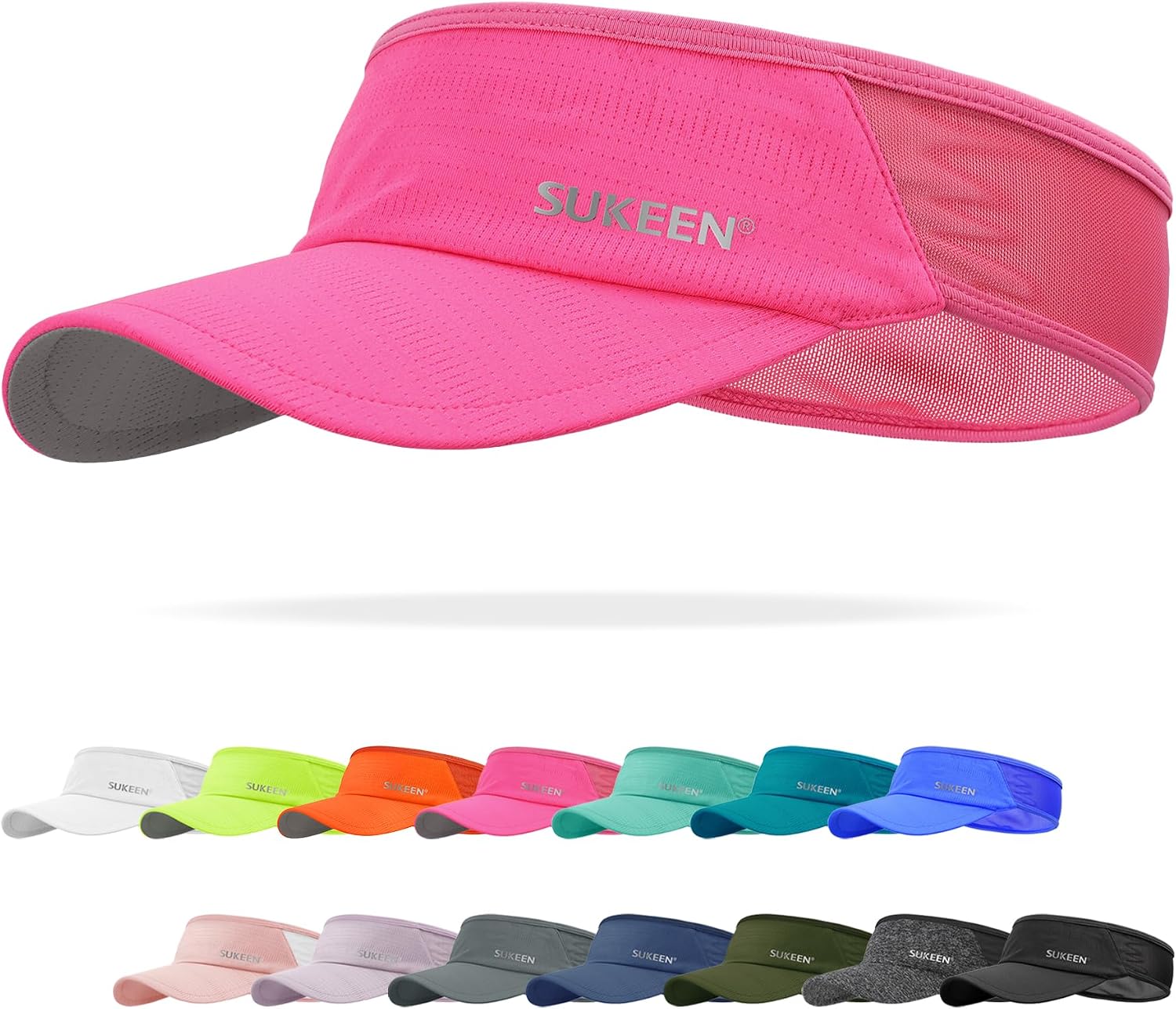 Sukeen Sports Sun Visor Men Women Lightweight Packable Cooling Stretchy Visor Hat for Running, Tennis, Golf