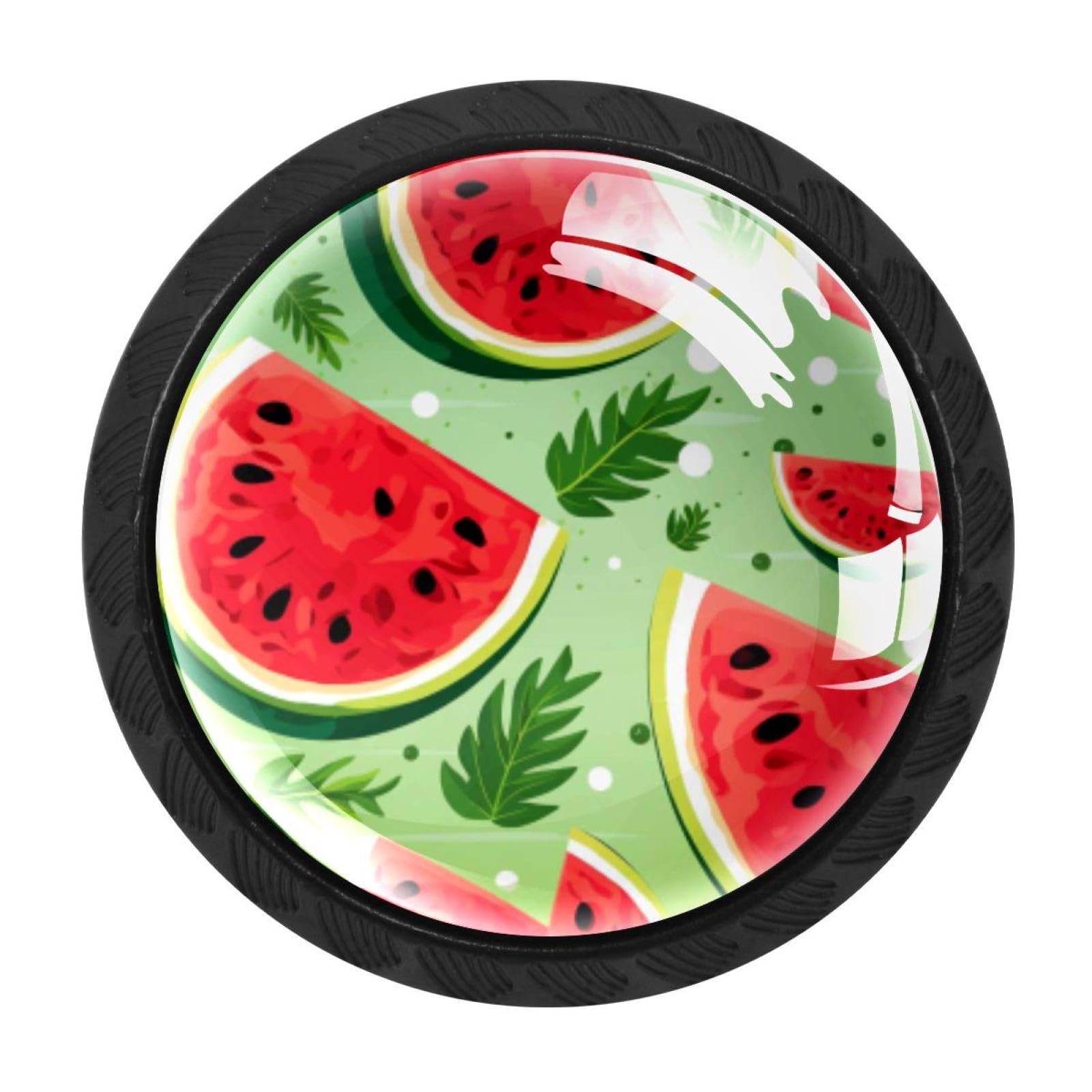 CHENZZZZ 4 Pack Watermelon Kitchen Cabinet Knobs Drawer Knobs Dresser Knobs Matte Black Zinc Knobs Drawer Pulls Door Knobs Dresser Drawer Handles Knobs for Dresser Drawers