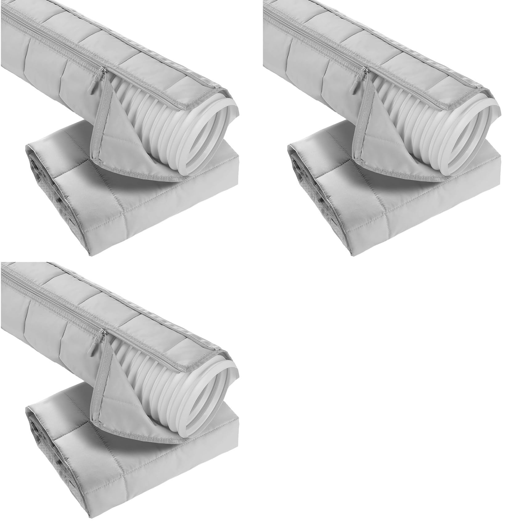 Hndhbfgrt 3X Air Conditioner Hose Cover, Zipper Insulated AC Hose Sleeve for 5In & 5.9In Exhaust Hose, AC Tube Duct Vent Wra