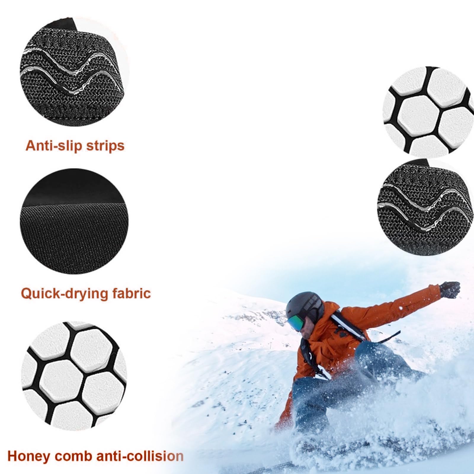 Skiguard Pro Protège-tibias Ski Antidérapant Respirant Élastique Anti-collision 1 Paire