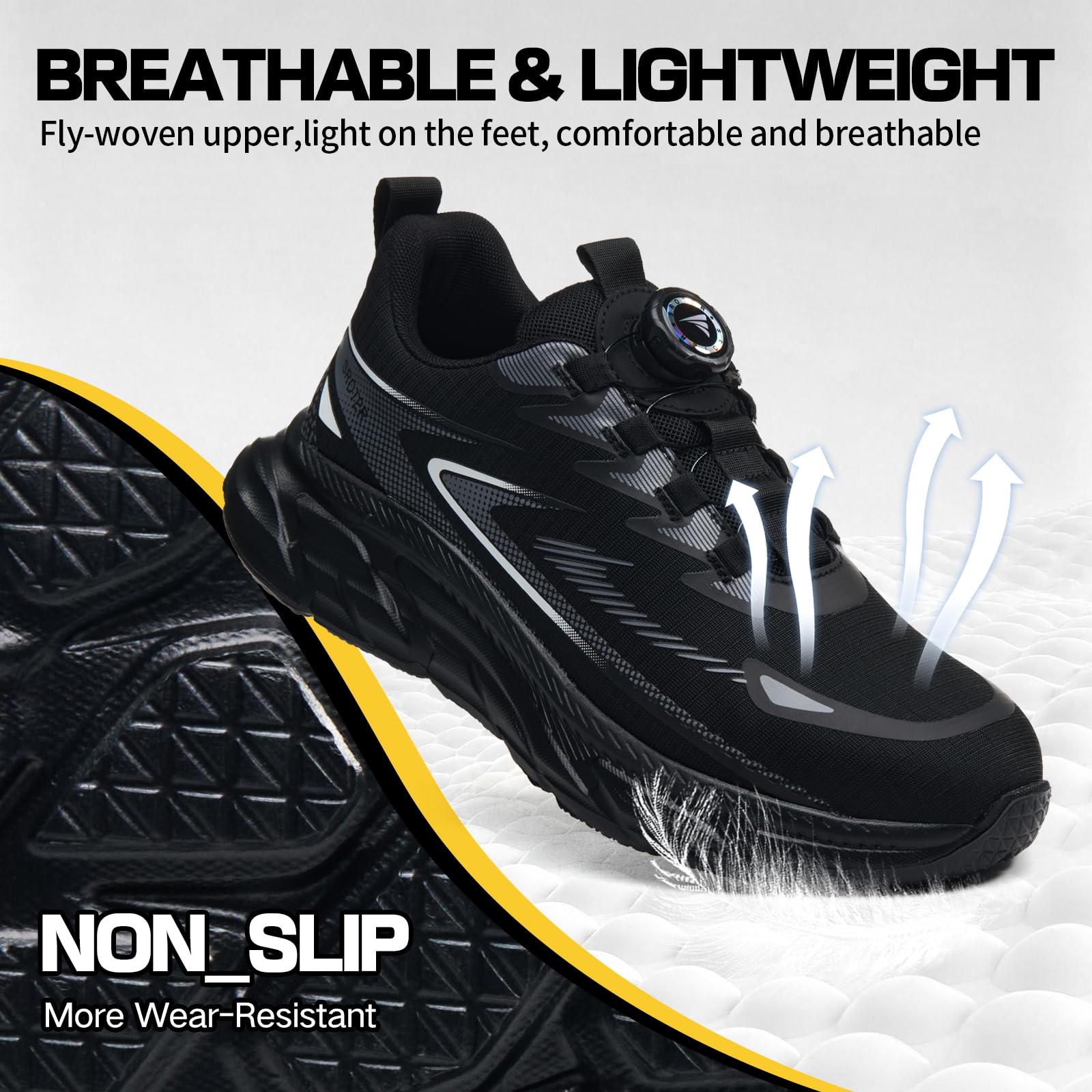 Zapatos de Seguridad para Hombre Mujer Zapatillas de Seguridad con Punta de Acero Ligero Zapatos de Trabajo Comodo Zapatillas Trabajo Transpirable Antideslizante