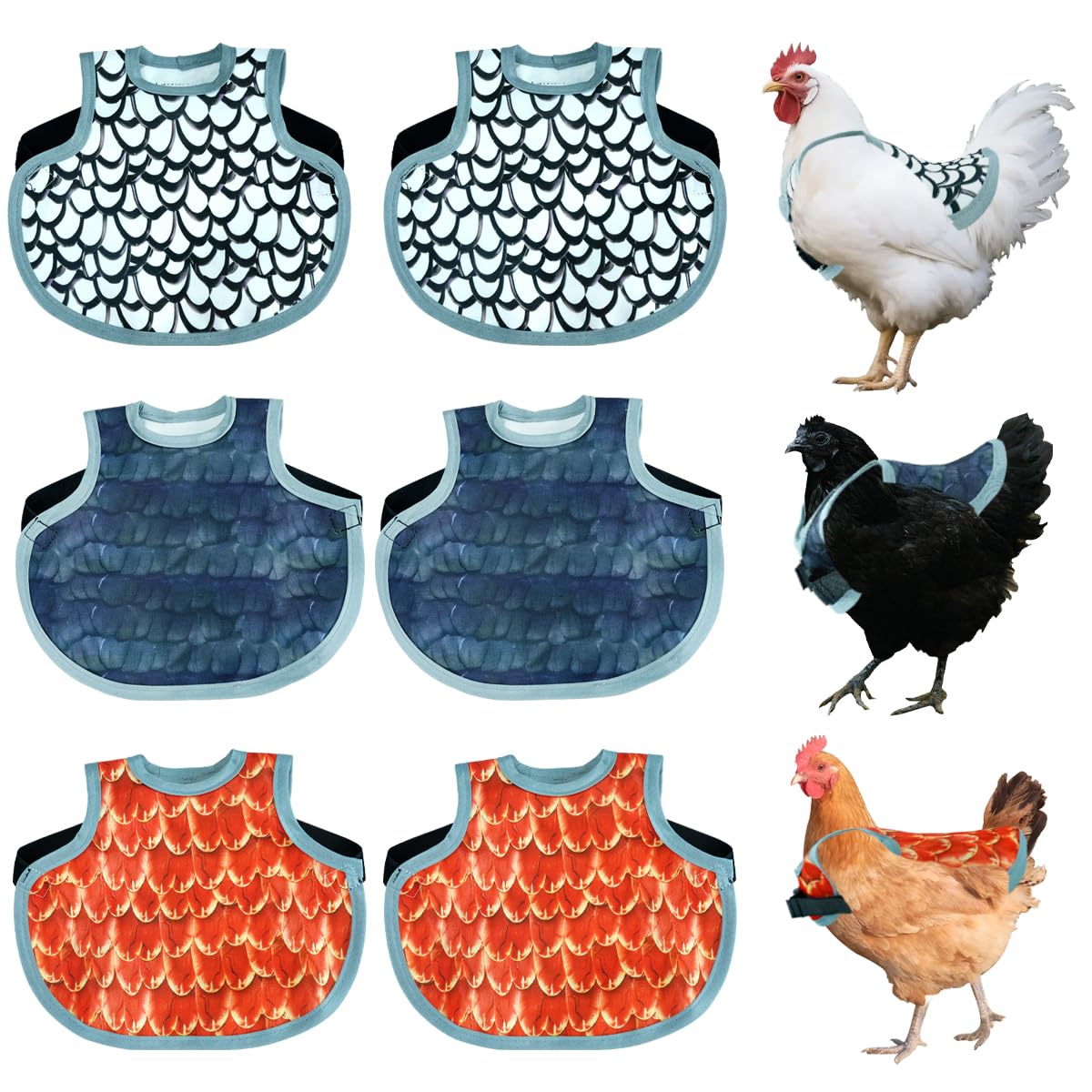 Sillines de pollo para evitar heridas por picoteo y proteger la espalda de sus aves