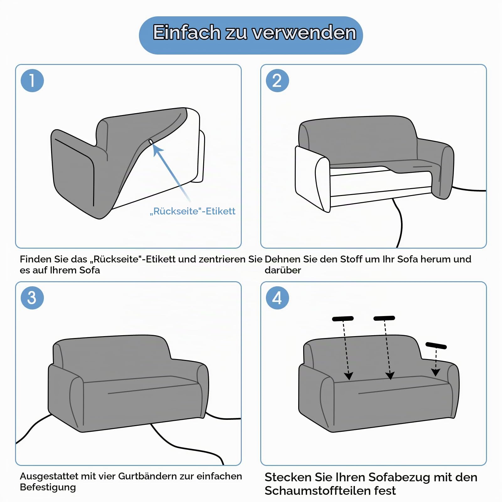 Ejoyous Elastische Sofabezug L Form, Couchbezug Stretch Sofa Schonbezug Schonbezüge Sofa Überwürfe Sofabezug Elastische Stretch für L-Form Sofa 3 + 2 Sitz Ecke Sofabezug (Grau)