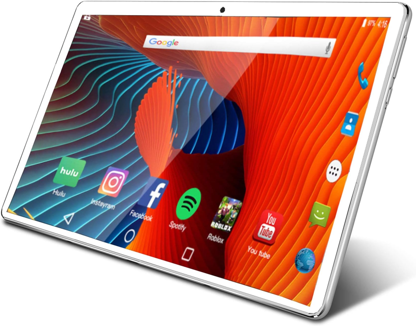 ZONKO Tablet 10.1 inch Android Tablet with 2GB+32GB, 3G Phone Tablets & Dual Sim Card & 2MP+ 5MP Dual Camera, Quad Core Processor, 1280x800 IPS HD Display,GPS, FM (Silver)