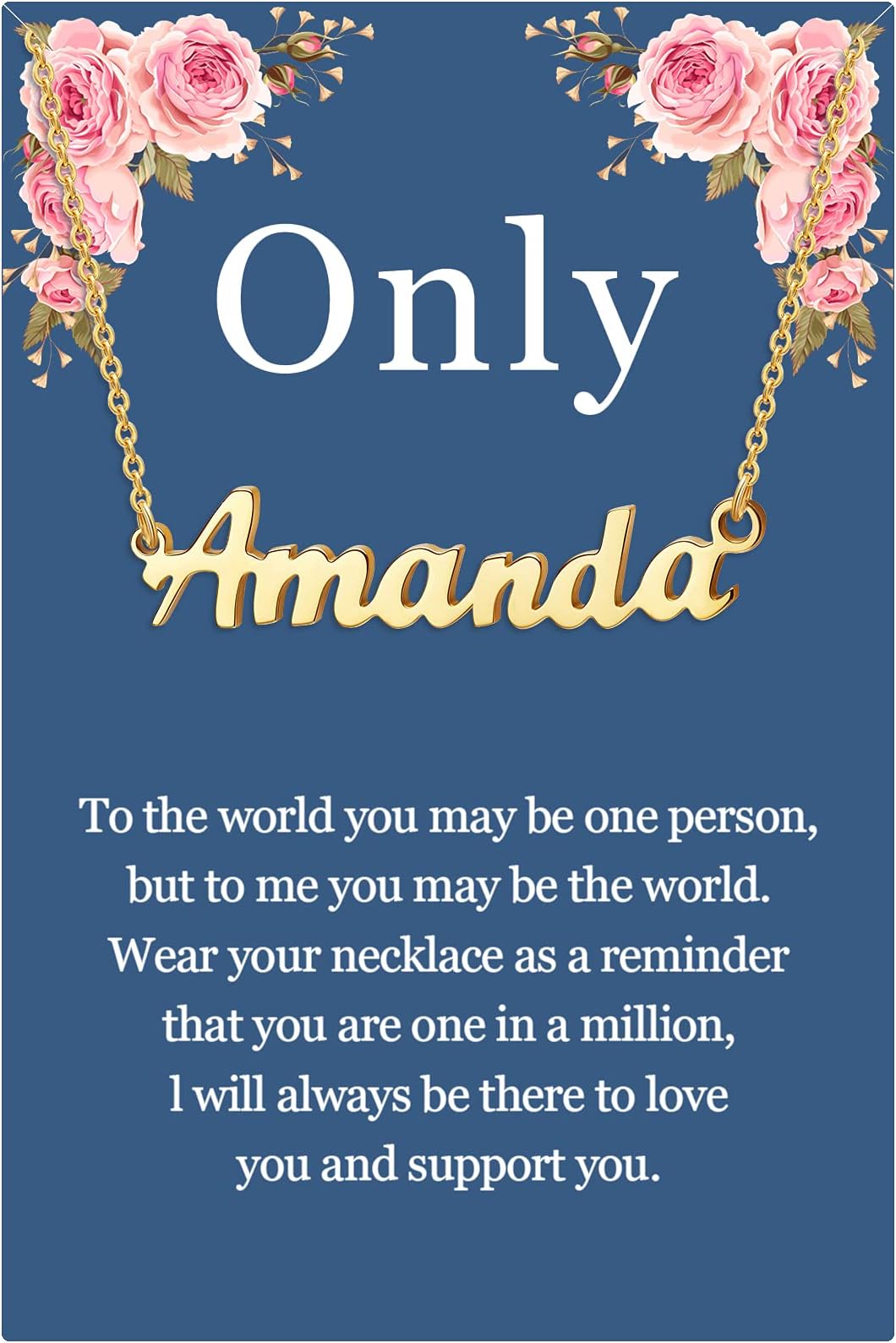 SANNYRA Name Necklace Personalized, 18K Gold Plated Silver-plated Customized Nameplate Necklaces Jewelry Gifts for Women