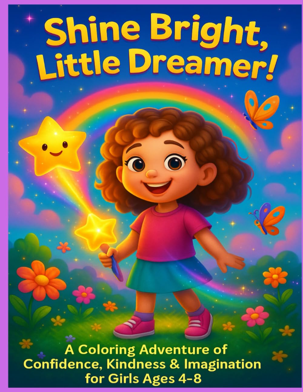 Shine Bright, Little Dreamer: A Coloring Adventure of Confidence, Kindness & Imagination for Girls Ages 4–8