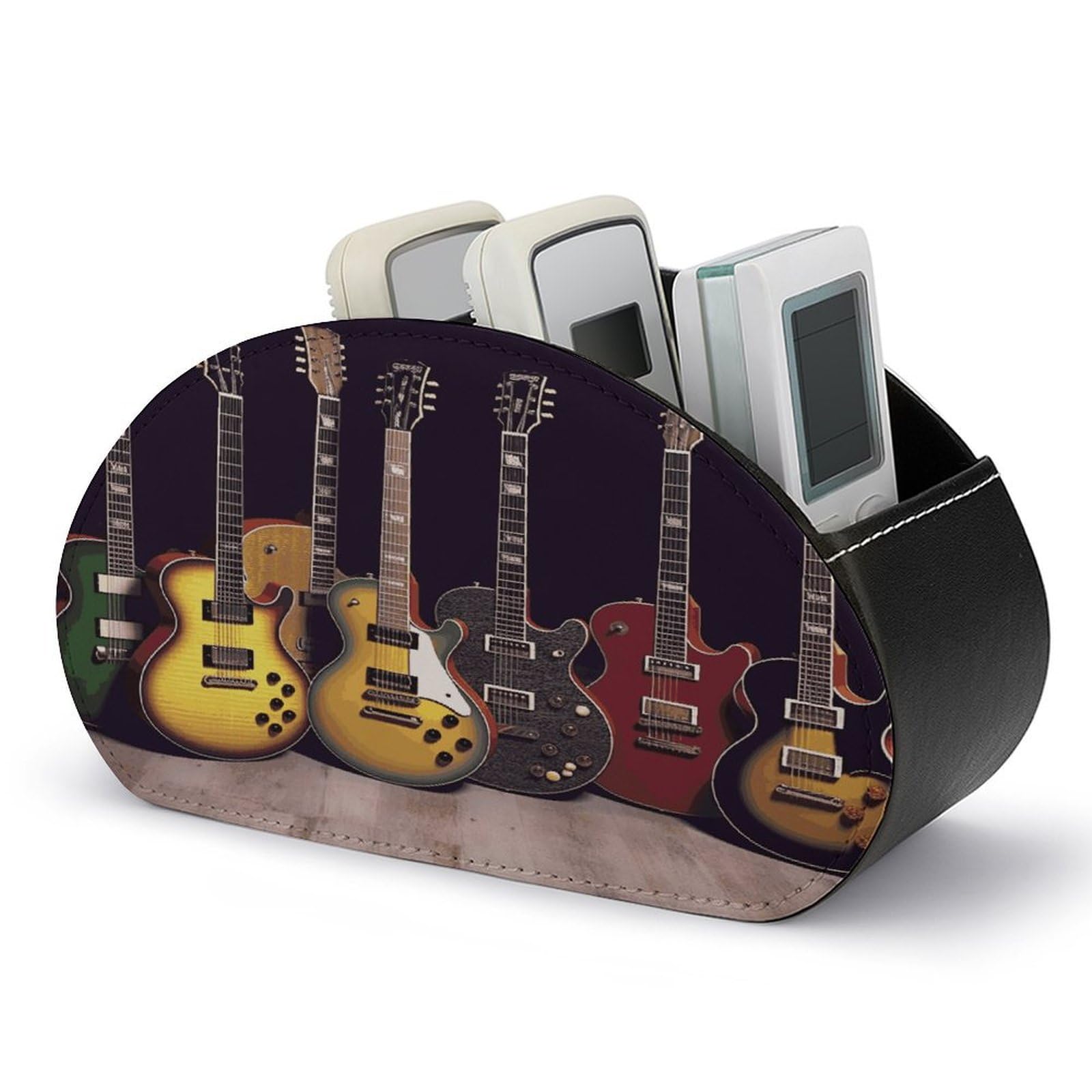Btcowzrv Style Guitar Collection Remote Control Holder With 5 Compartments