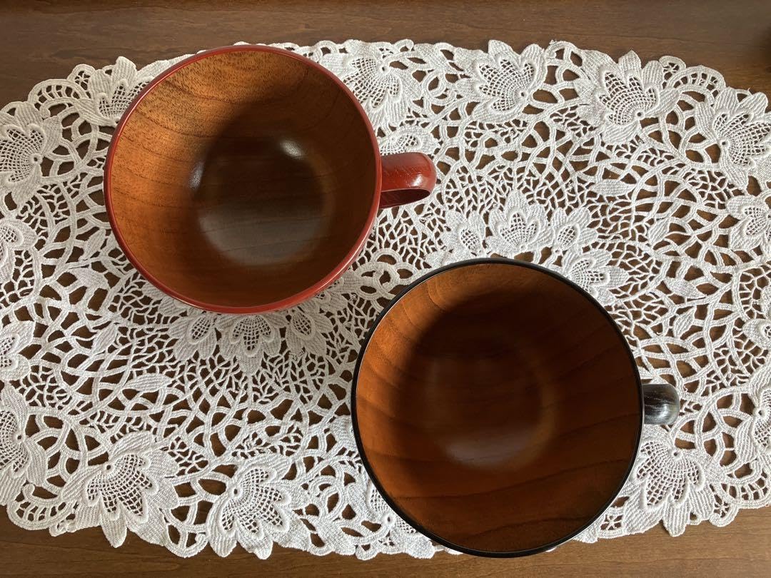 Amazon.co.jp: 木曽塗 木曽漆器 スープカップ ボウル お椀 鉢 2客