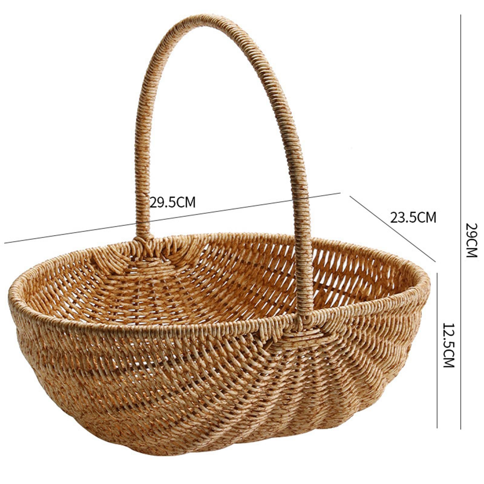 Cesta Multiusos De Ratán Para Frutas Y Picnic