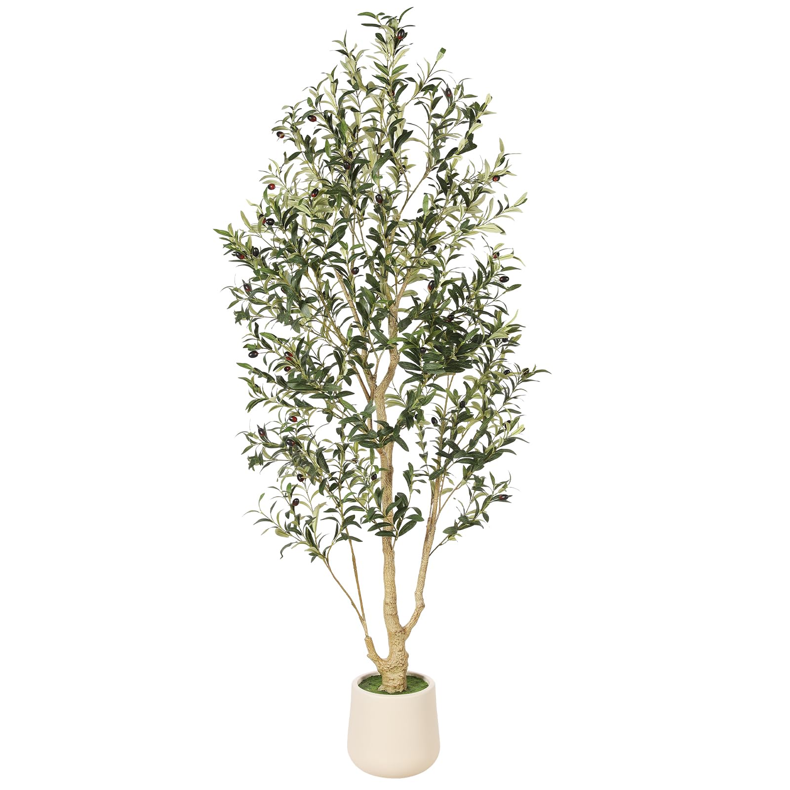 FEELEAD 6ft Artificial Olive Tree with Planter