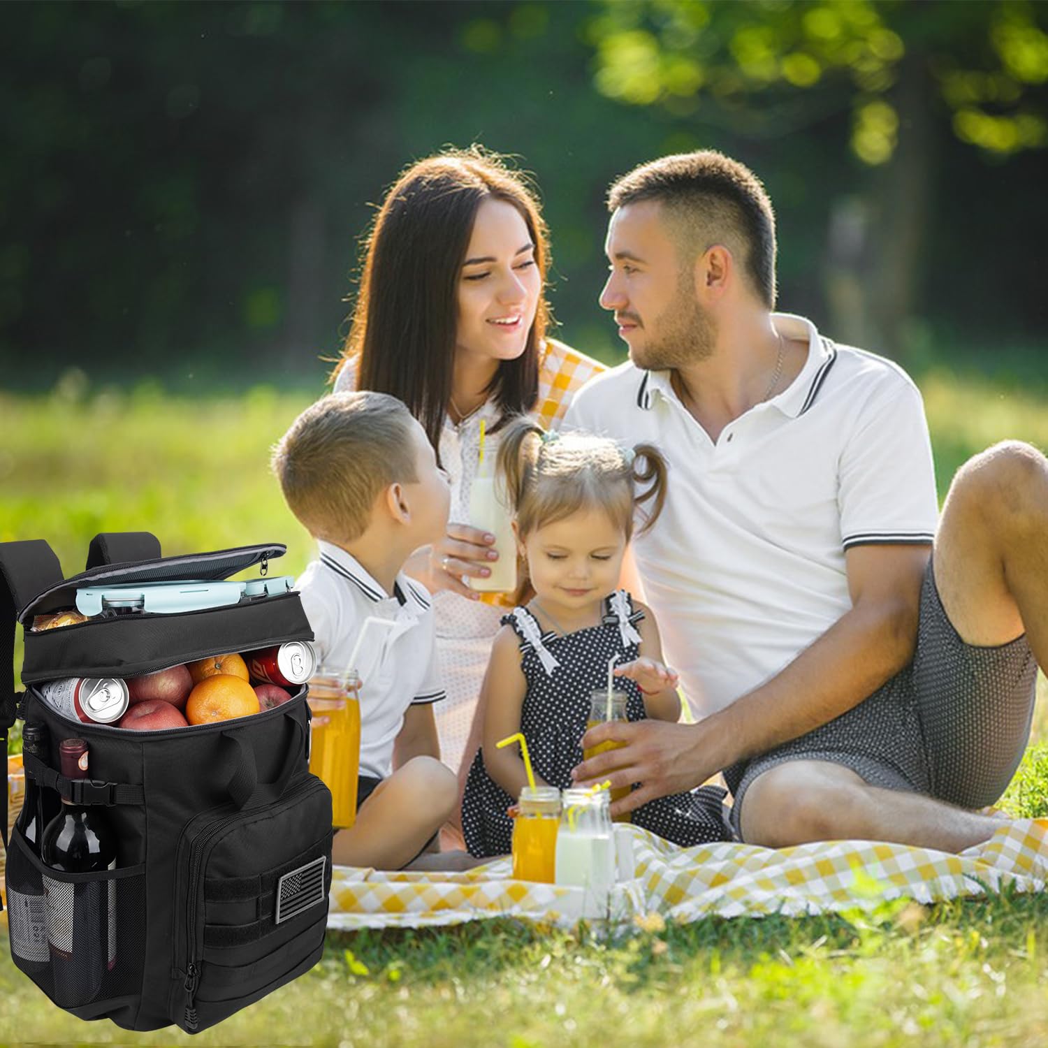 Borsa termica da picnic 43 l, borsa frigo grande per campeggio e spiaggia