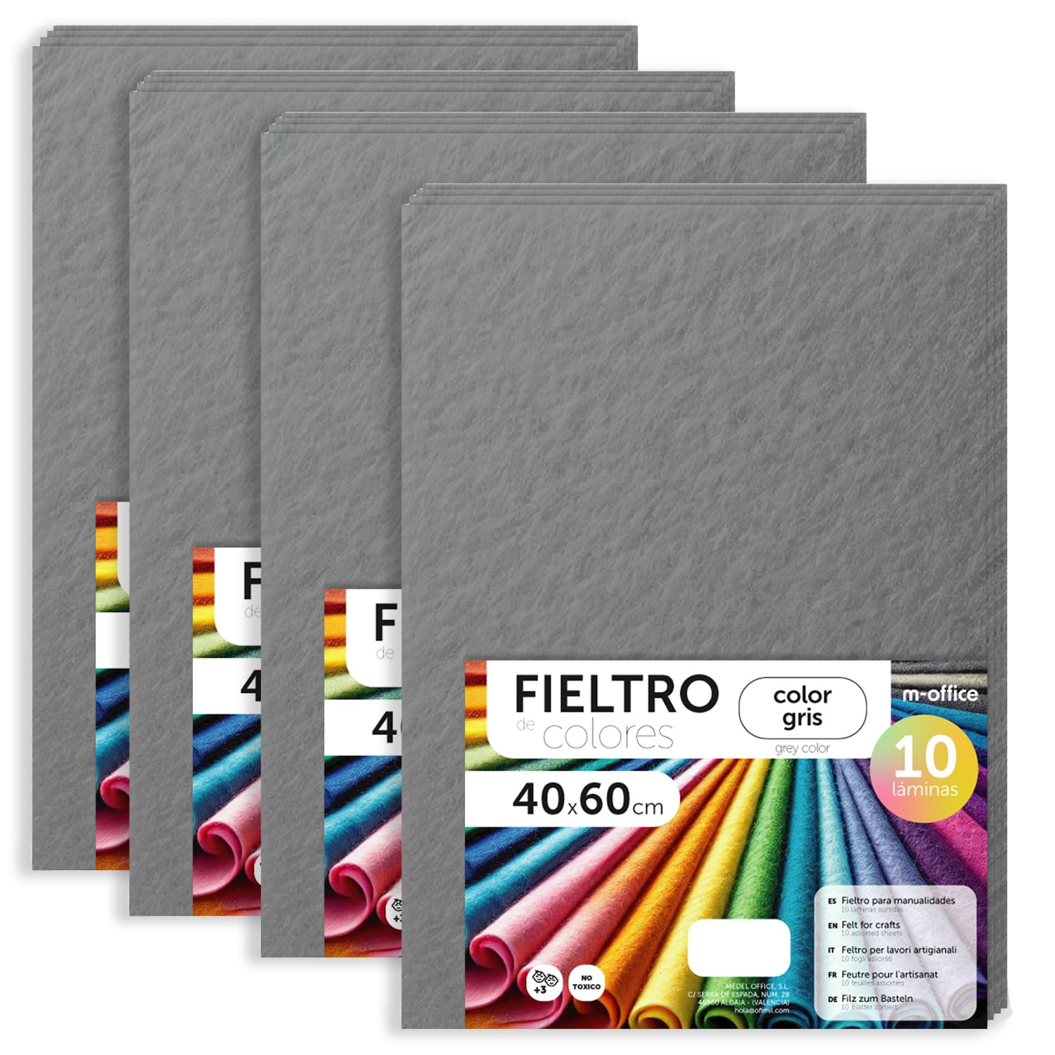 Fieltro para Manualidades, Fieltro de Colores, Suave y Flexible, Material para Costura, Telas Patchwork, Ideal para proyectos DIY, artesanía o decoración, 20x30cm - m-office (rojo, 10 uds) — view 16