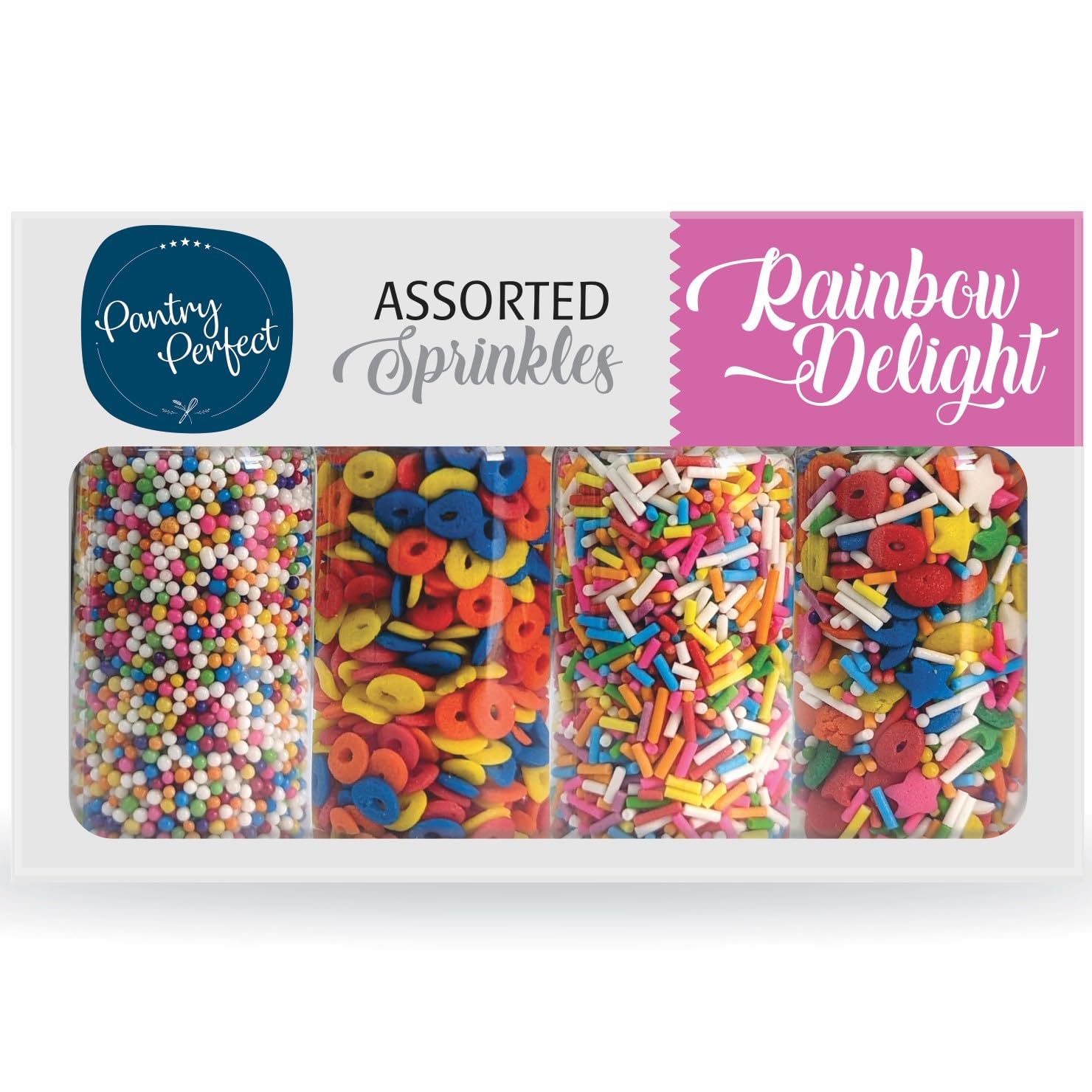 Pantry Perfect Rainbow Delight Sprinkles (100g) I Premium I Easy to Use I Used in Cake & Cup Cake Decoration, Donut, Cookies, Ice Cream, Beverages