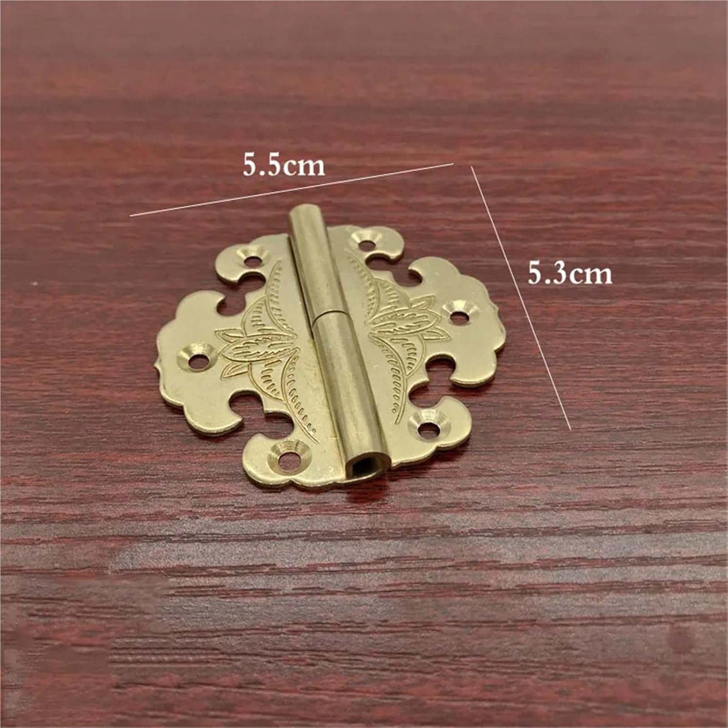 Engraved Hinge Wooden Jewelry Box Fittings Furniture Cabinet Brass Hinges 1Pcs(Brass Left)
