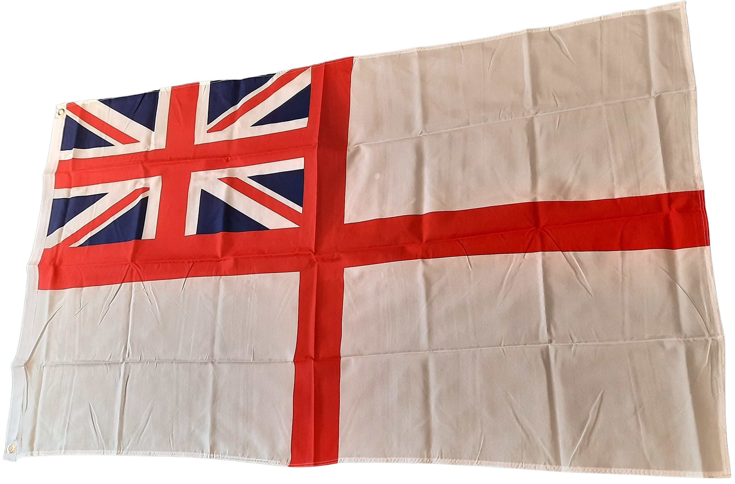 NWFlags White Ensign Flag 5ft x 3ft 75d Premium Polyester Suitable For Flagpoles