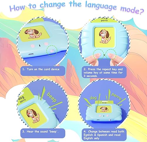 Miniatura 3 de NEWYES - Tarjetas didácticas parlantes para niños pequeños, juguetes sensoriales de 224 palabras para niños autistas, discurso de bolsillo, juguetes