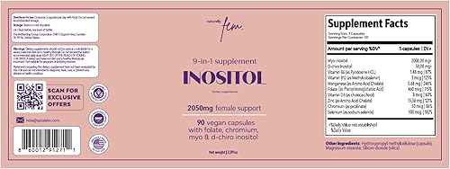 Miniatura 7 de QSTA Inositol Myo & D-Chiro PCOS 4100MG (relación 401) equilibrio hormonal, suplemento de fertilidad, preconcepción, embarazo y apoyo ovárico,