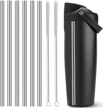 6 Pack Metal Straw for Owala FreeSip Sway 30oz Water Bottle -Stainless Steel Straws for Owala Water Bottle Stainless Steel