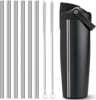 6 Pack Metal Straw for Owala FreeSip Sway 30oz Water Bottle -Stainless Steel Straws for Owala Water Bottle (Stainless Steel)