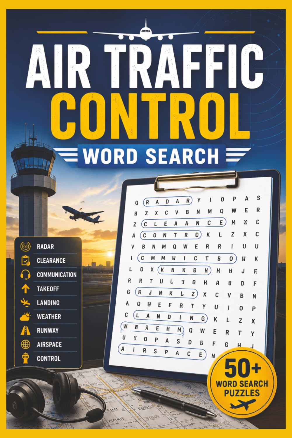 Air Traffic Control Word Search: 50+ Aviation-Themed Puzzles Featuring ATC Communications, Aircraft Operations, Navigation Systems, Airports, and Flight Procedures