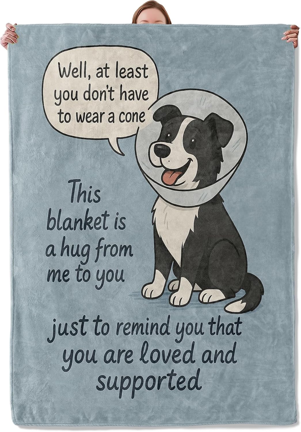 Funny Dog Blanket Gifts for Women Girls Kids, Soft Warm Lightweight Flannel Get Well Soon Throw Blankets for Bedroom Living Room Home Sofa Home Camping Decor 50" x 60"