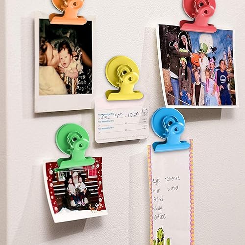 Miniatura 4 de VNDUEEY Paquete de 20 clips magnéticos multicolor para nevera, imanes para refrigerador, clips magnéticos para pizarra blanca, clips magnéticos para