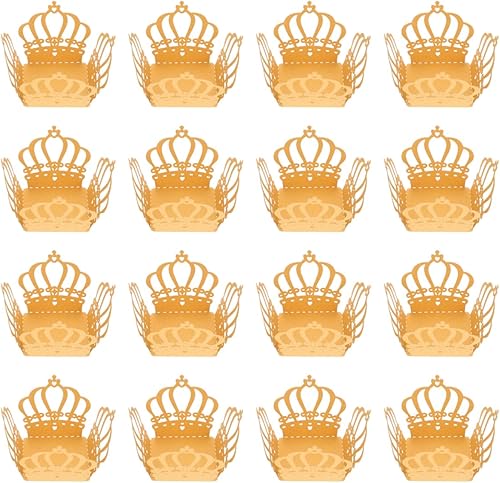 Abaodam 50 unidades de coronas para cupcakes, tazas de papel para hornear, bandejas para magdalenas, bandejas para decoración de bodas, fiestas,