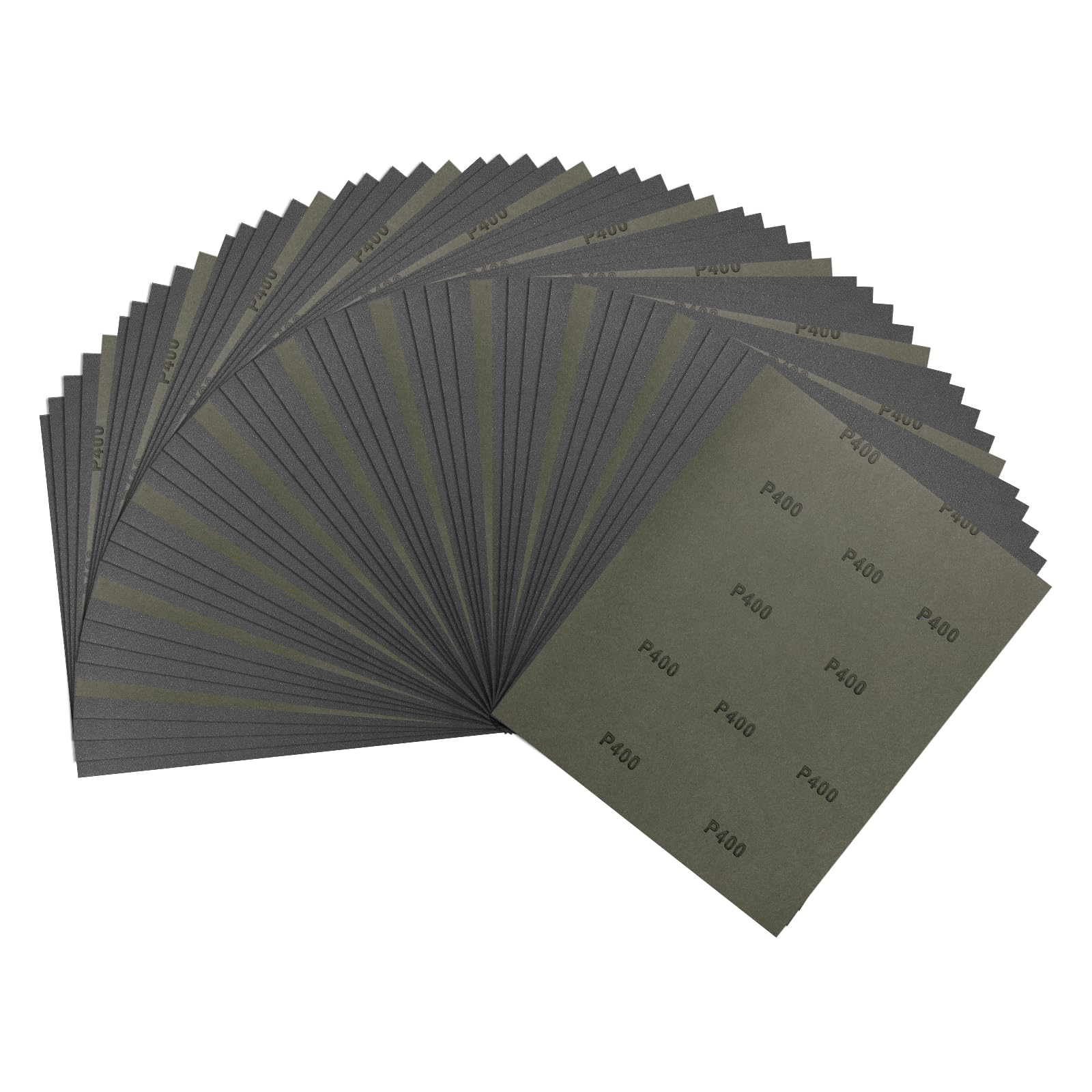Kozelo 50pcs Sand Papers - [9 x 11 Inch x 400 Grits] Wet Dry Sandpaper Sheets for Metal Auto Wood Polishing and Scratches Removing, Silicon Carbide Abrasive