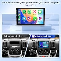 Podofo 9" Autórádió Fiat Ducato 3/Peugeot Boxer 2/Citroen Jumper 2 (2011-2022) - 2G+64G Vezeték Nélküli CarPlay, Android, Bluetooth, GPS, Wi 2