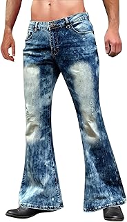 Pantalones vaqueros para hombre, color azul oscuro de los años 70, color azul oscuro, estilo vintage