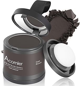 Acomler Instantly Root Cover Up Hairline Powder, Root Touch Up Hair Color 0.35 Ounce,Concealing Hair Loss for Thinning Hair, Hair Powder for Women Men with Bald Spots,Eyebrows,Beard Line (Dark Brown)
